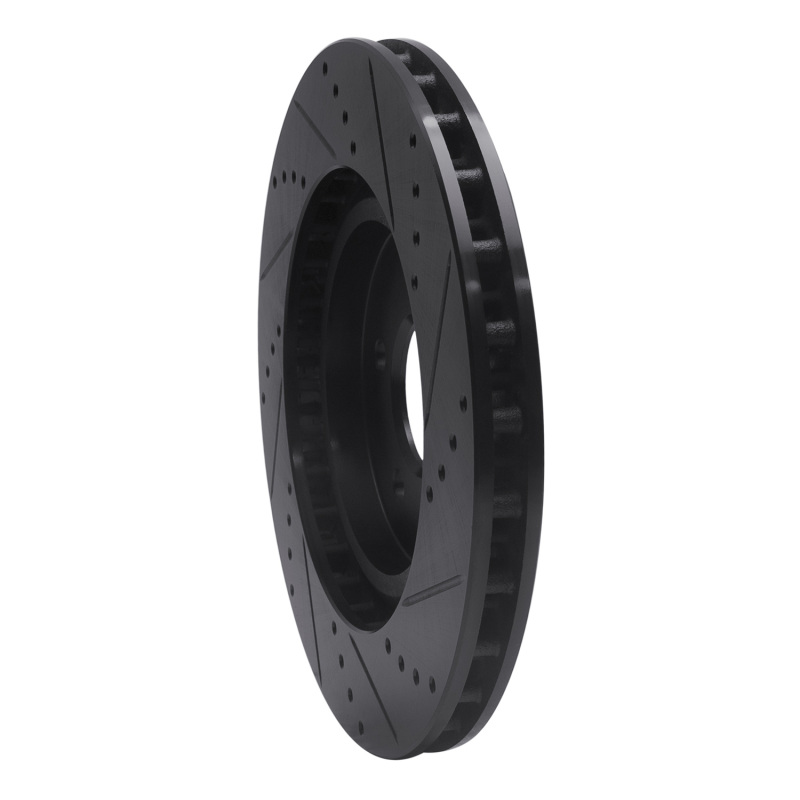 Ford Mustang Brake Rotor (1) - Front Left - DFC - Drilled & Slotted - Black - `94-`04