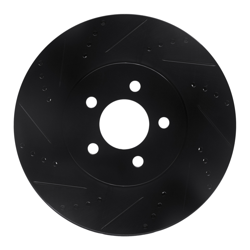 Ford Mustang Brake Rotor (1) - Front Left - DFC - Drilled & Slotted - Black - `94-`04 Ford Mustang Brake Rotor (1) - Front Left - DFC - Drilled & Slotted - Black - `94-`04