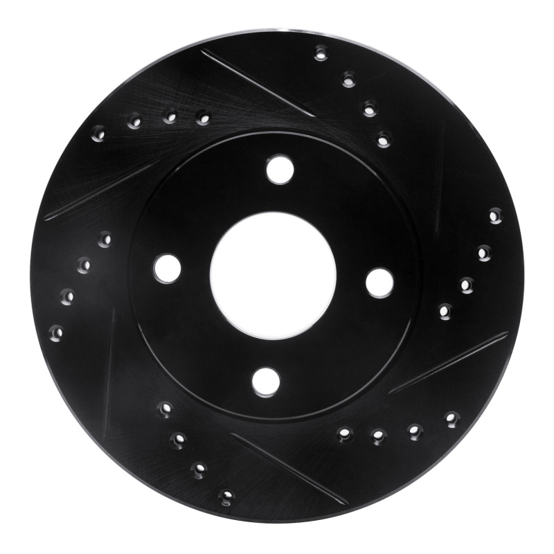 Ford Fiesta Brake Rotor (1) - Front Right - DFC - Drilled & Slotted - Black - `00-`15