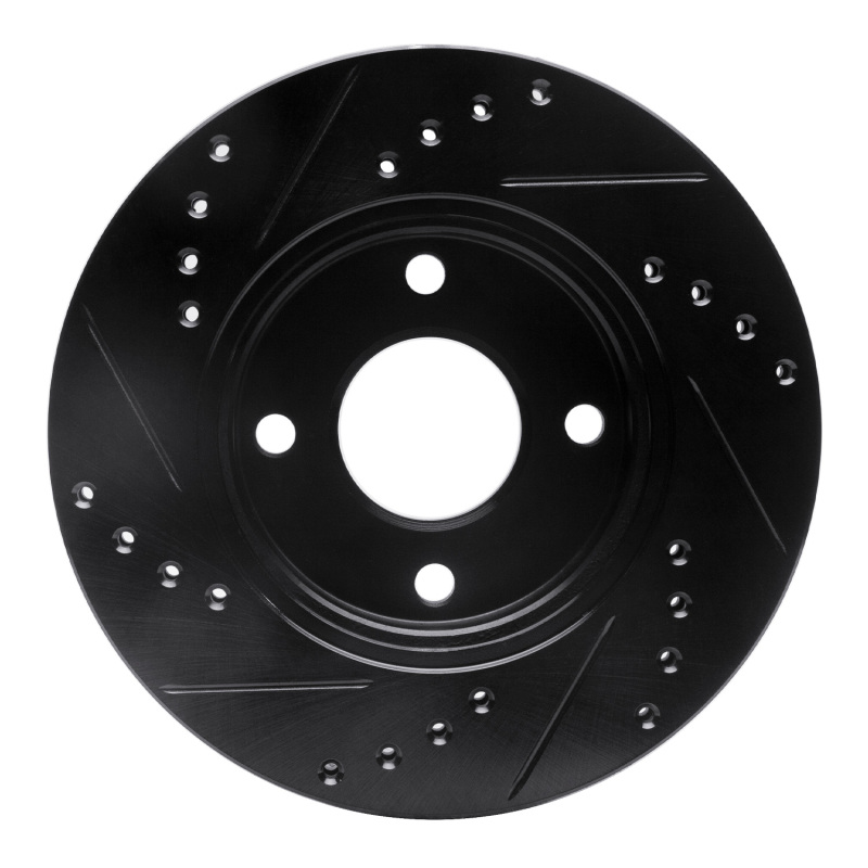 Ford Fiesta Brake Rotor (1) - Front Right - DFC - Drilled & Slotted - Black - `00-`15