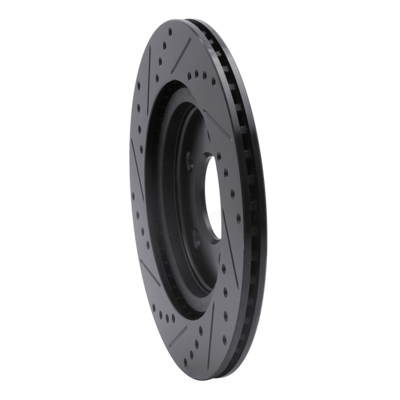 Ford Mustang Brake Rotor (1) - Rear Right - DFC - Drilled & Slotted - Black - `05-`14