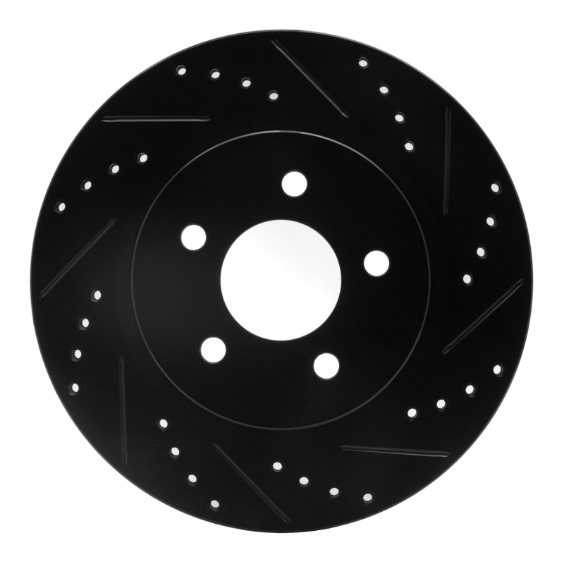 Ford Mustang Brake Rotor (1) - Rear Right - DFC - Drilled & Slotted - Black - `05-`14