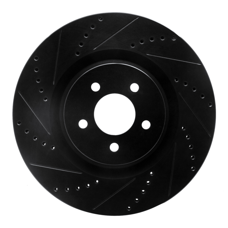 Ford Mustang Brake Rotor (1) - Front Left - DFC - Drilled & Slotted - Black - `07-`14 Ford Mustang Brake Rotor (1) - Front Left - DFC - Drilled & Slotted - Black - `07-`14
