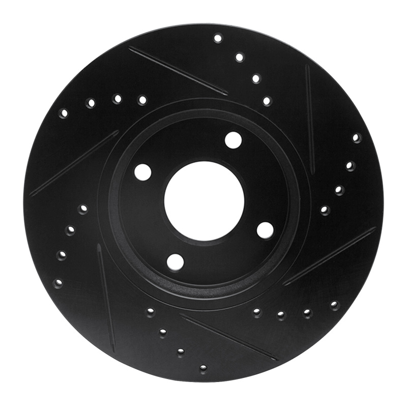 Ford Transit Courier Brake Rotor (1) - Front Left - DFC - Drilled & Slotted - Black - `14-`23