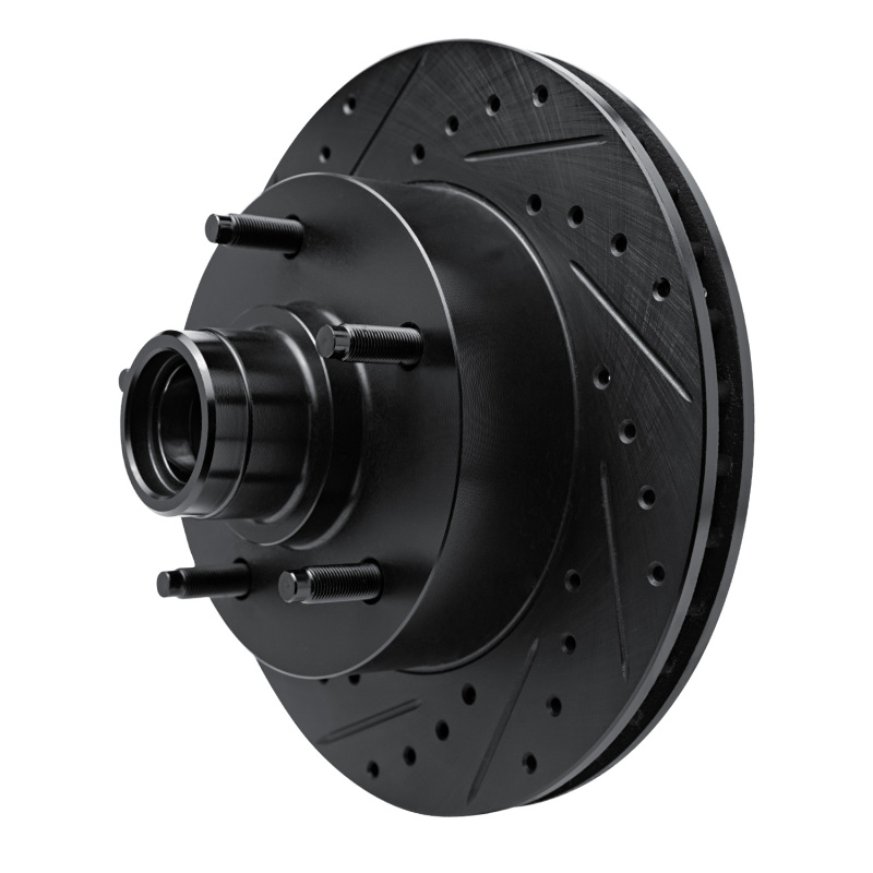 Ford E-150 Econoline Brake Rotor (1) - Front Left - DFC - Drilled & Slotted - Black - `94-`01
