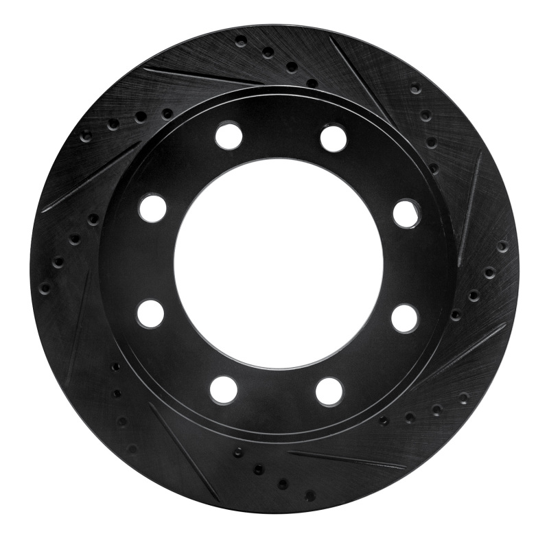 Ford F-250 Super Duty Brake Rotor (1) - Front Right - DFC - Drilled & Slotted - Black - `99-`05