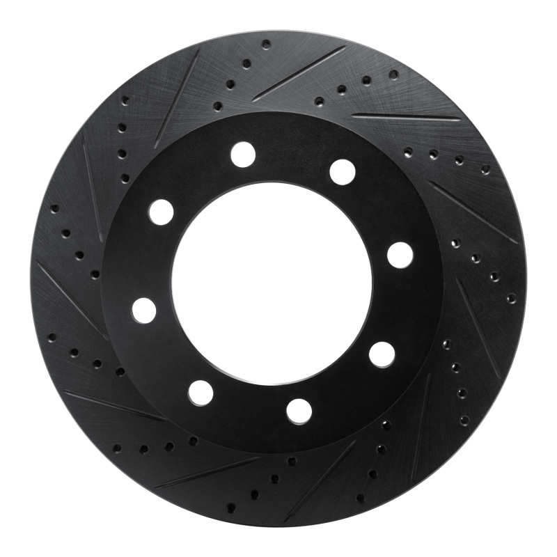 Ford F-450 Super Duty Brake Rotor (1) - Front Left - DFC - Drilled & Slotted, Zinc Plated - Black - `05-`12