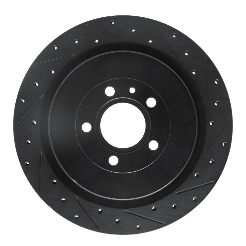 Ford Mustang Brake Rotor (1) - Rear Right - DFC - Drilled & Slotted - Black - `13-`14