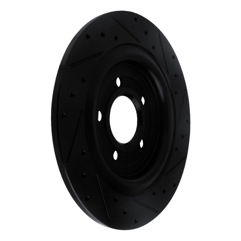 Ford Mustang Brake Rotor (1) - Rear Right - DFC - Drilled & Slotted - Black - `20-`25