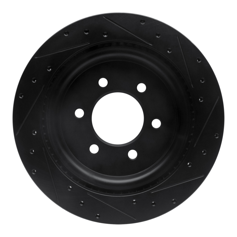 Ford F-150 Lightning Brake Rotor (1) - Rear Left - DFC - Drilled & Slotted - Black - `21-`25