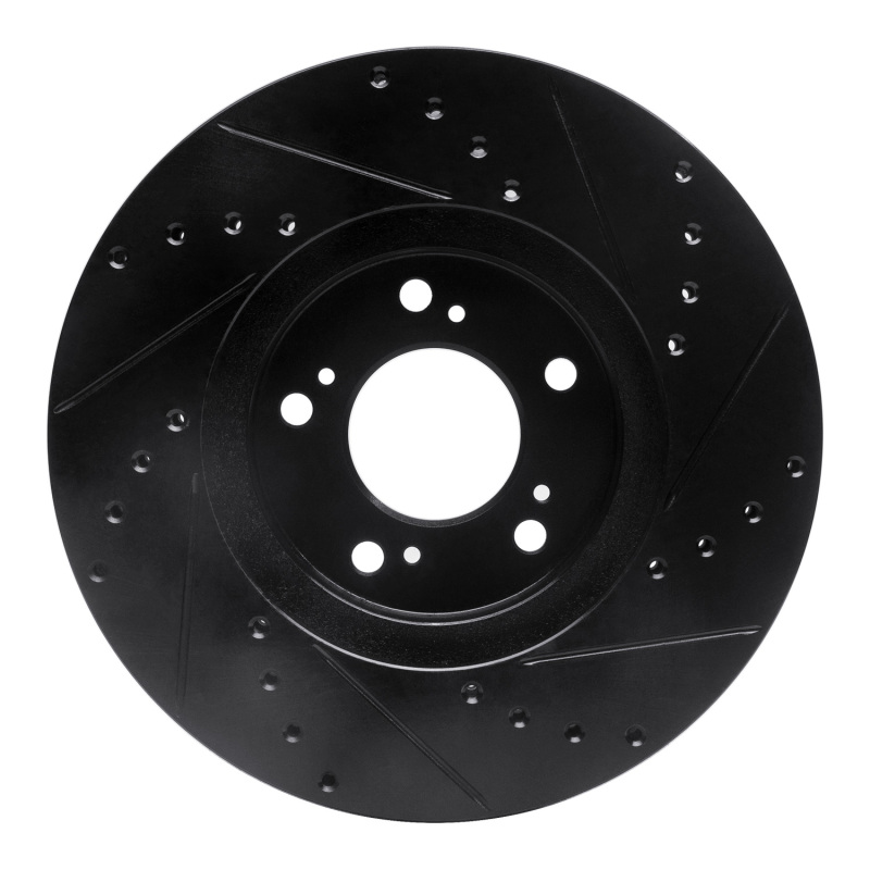 Acura RL Brake Rotor (1) - Front Left - DFC - Drilled & Slotted - Black - `99-`04