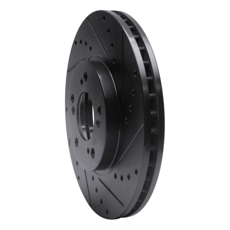 Acura RL Brake Rotor (1) - Front Right - DFC - Drilled & Slotted - Black - `99-`04