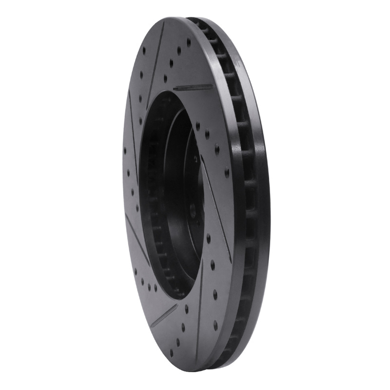 Acura RL Brake Rotor (1) - Front Right - DFC - Drilled & Slotted - Black - `99-`04