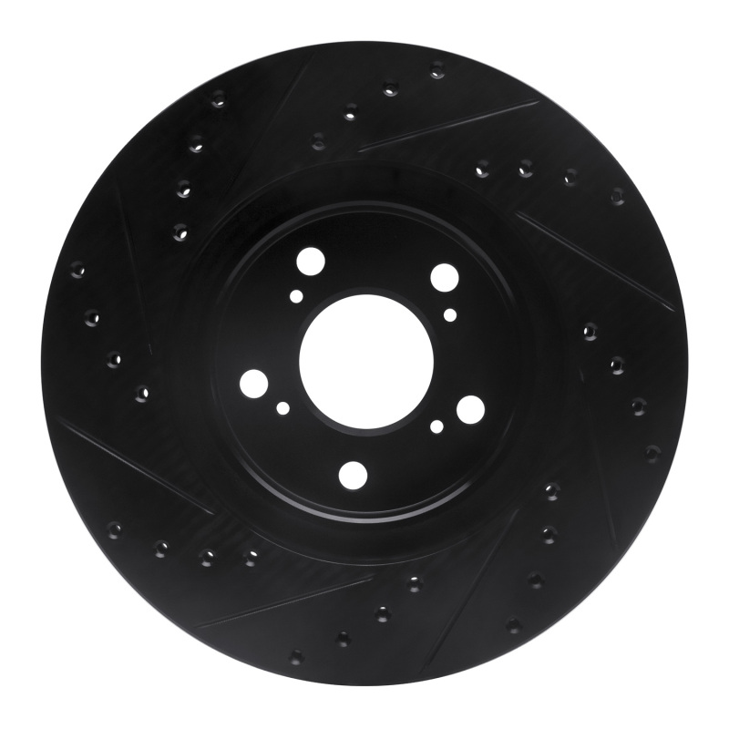 Acura RL Brake Rotor (1) - Front Right - DFC - Drilled & Slotted - Black - `05-`12