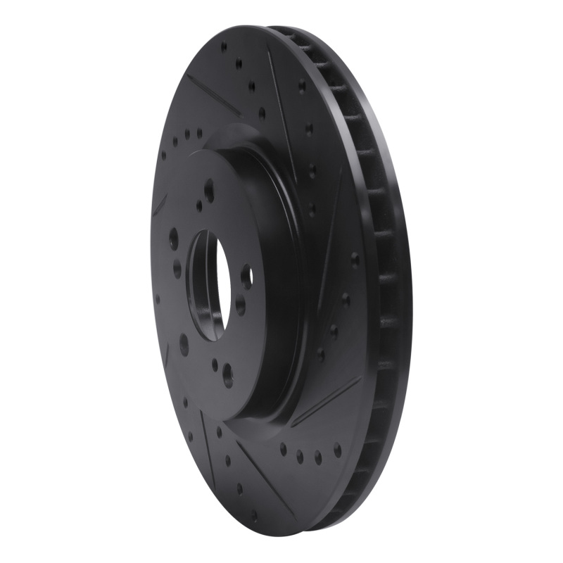 Acura RL Brake Rotor (1) - Front Right - DFC - Drilled & Slotted - Black - `05-`12