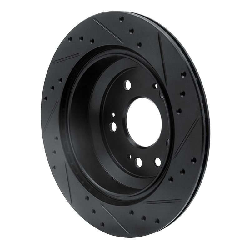 Acura RL Brake Rotor (1) - Rear Left - DFC - Drilled & Slotted - Black - `05-`12