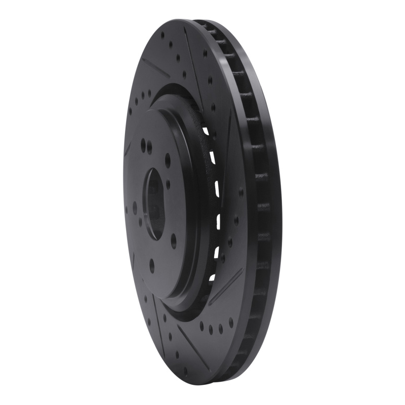 Acura TLX Brake Rotor (1) - Front Right - DFC - Drilled & Slotted - Black - `14-`20