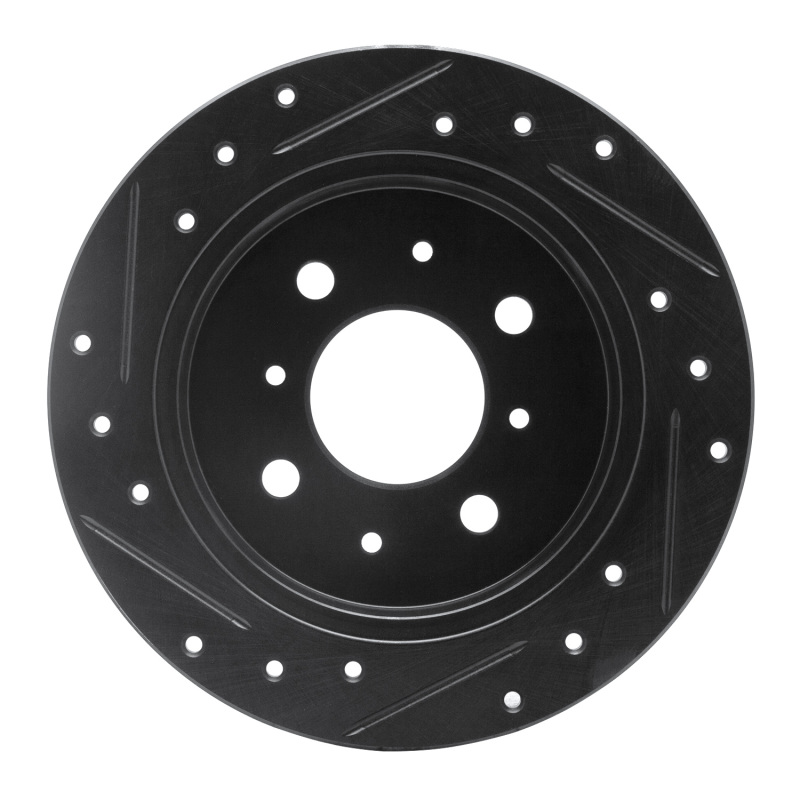 Acura Integra Brake Rotor (1) - Rear Right - DFC - Drilled & Slotted - Black - `88-`01