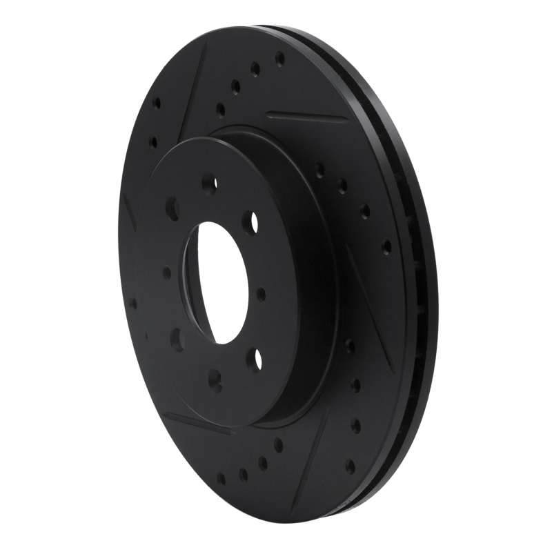 Acura Integra Brake Rotor (1) - Front Left - DFC - Drilled & Slotted - Black - `90-`17