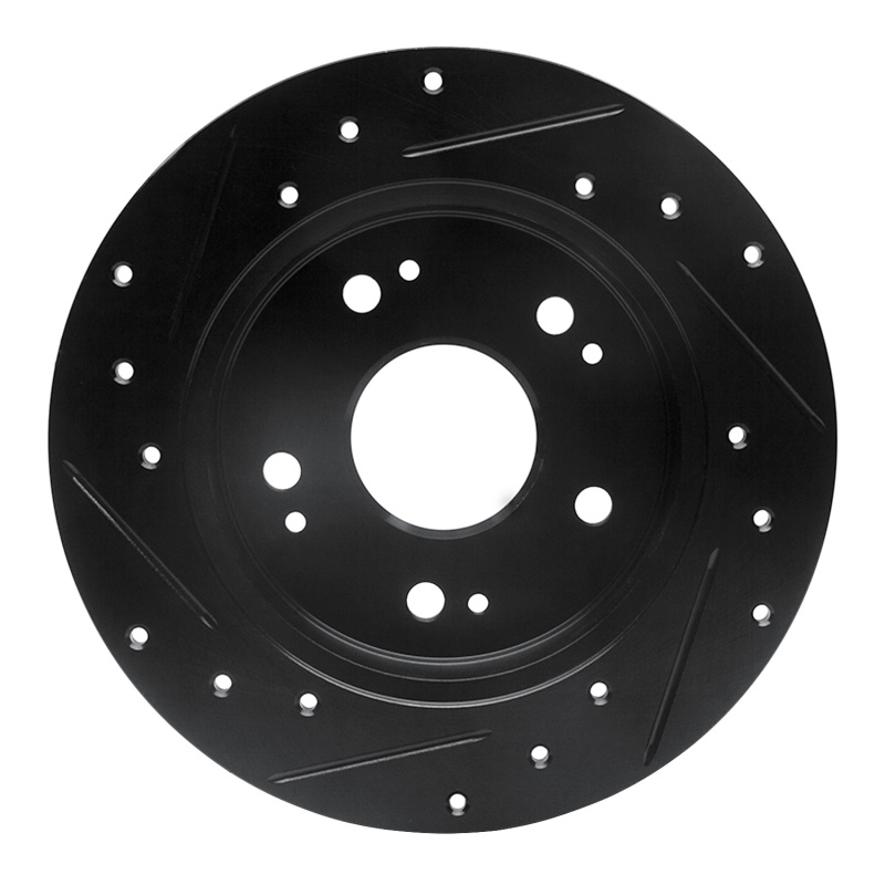 Acura CSX Brake Rotor (1) - Rear Right - DFC - Drilled & Slotted - Black - `97-`15