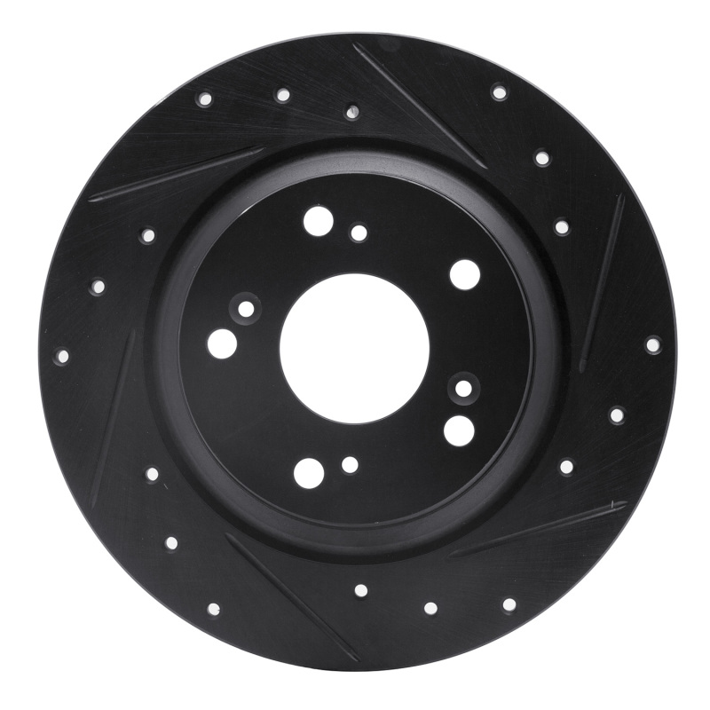 Honda S2000 Brake Rotor (1) - Rear Right - DFC - Drilled & Slotted - Black - `00-`09