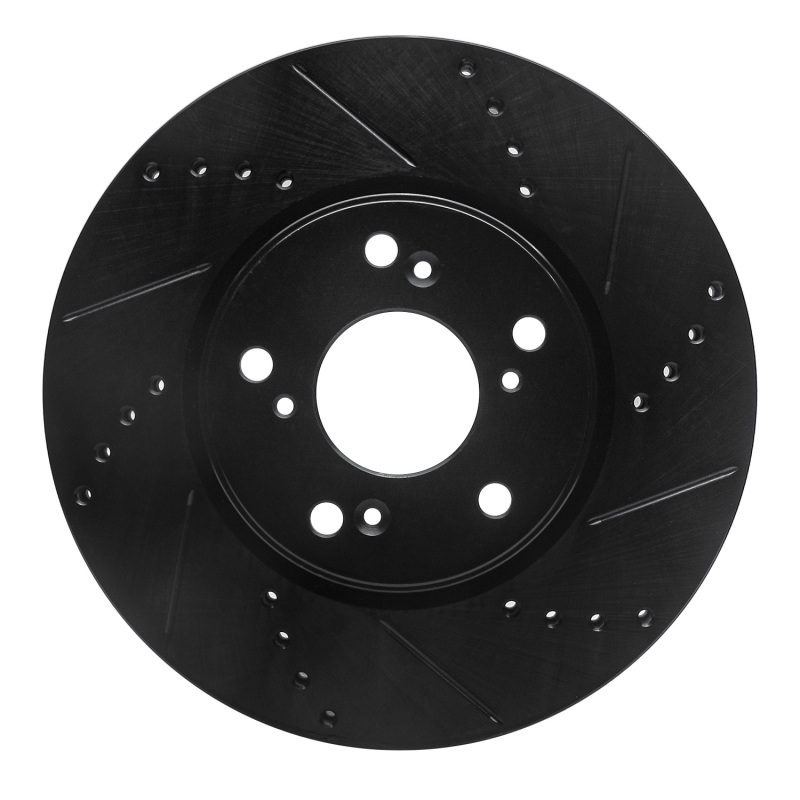 Honda HR-V Brake Rotor (1) - Front Right - DFC - Drilled & Slotted - Black - `13-`25