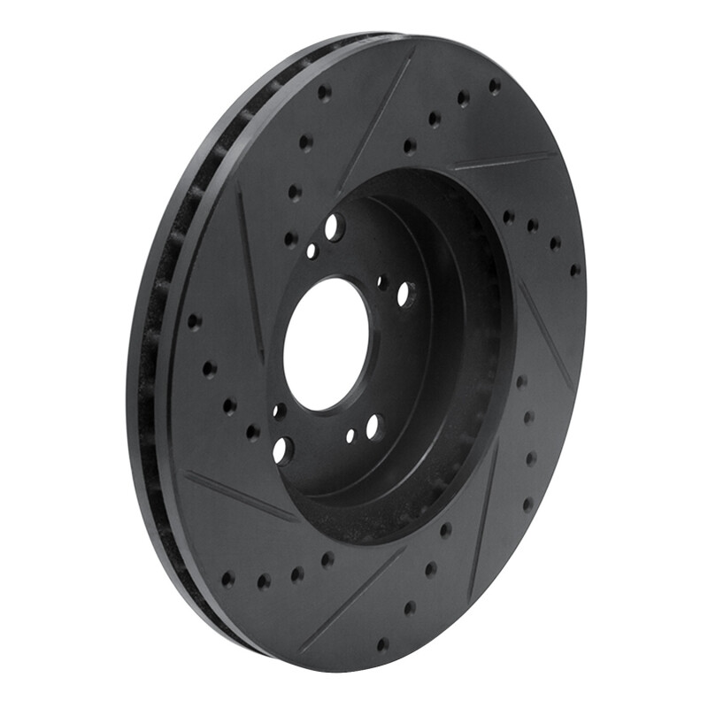Acura MDX Brake Rotor (1) - Front Right - DFC - Drilled & Slotted - Black - `99-`14