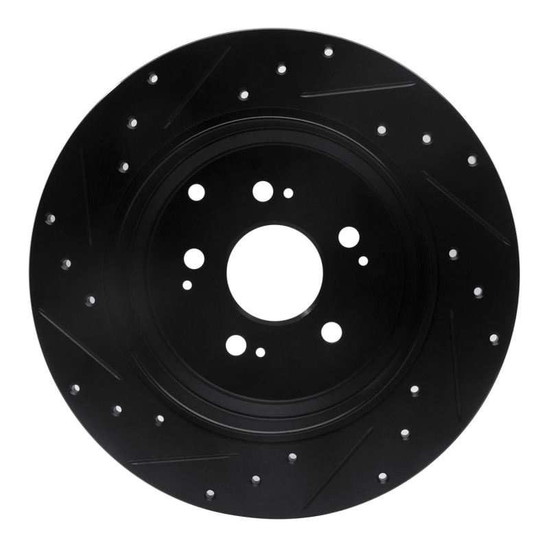 Acura MDX Brake Rotor (1) - Rear Right - DFC - Drilled & Slotted - Black - `07-`17