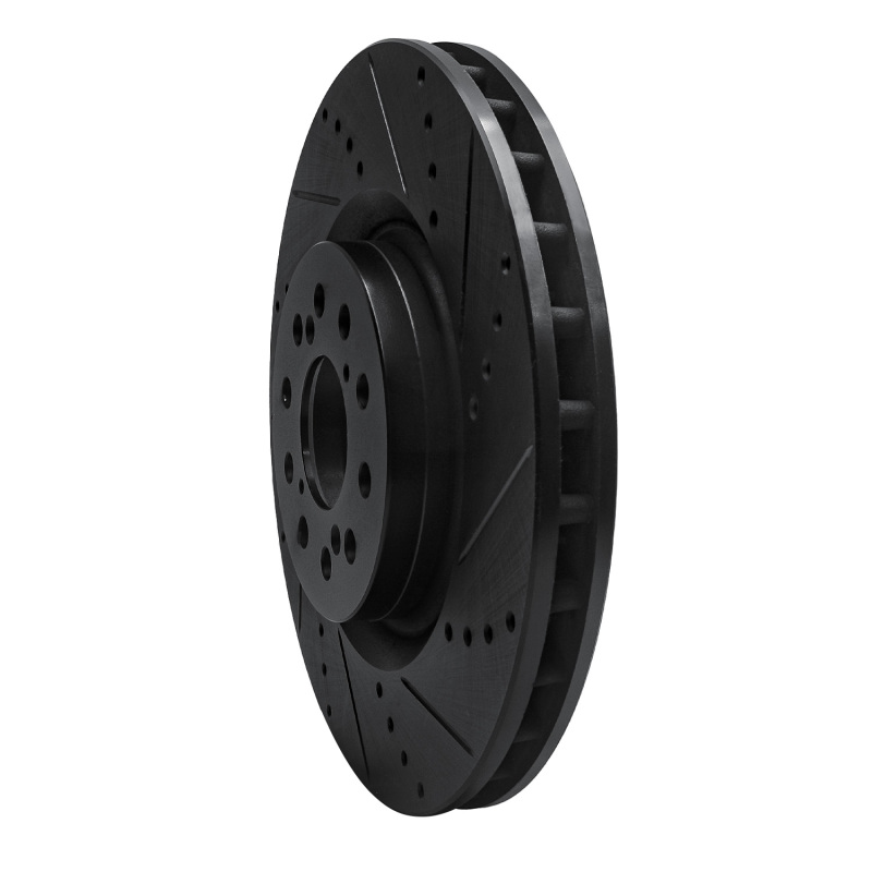 Acura INTEGRA Brake Rotor (1) - Front Right - DFC - Drilled & Slotted - Black - `17-`25