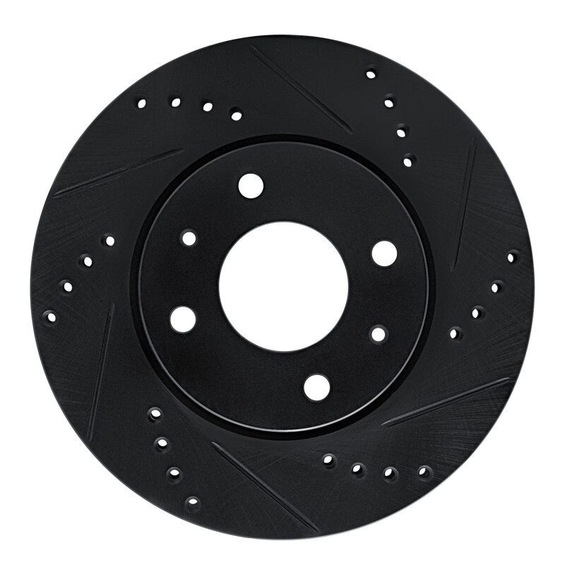 Mitsubishi Lancer Brake Rotor (1) - Front Right - DFC - Drilled & Slotted - Black - 2004 Mitsubishi Lancer Brake Rotor (1) - Front Right - DFC - Drilled & Slotted - Black - 2004