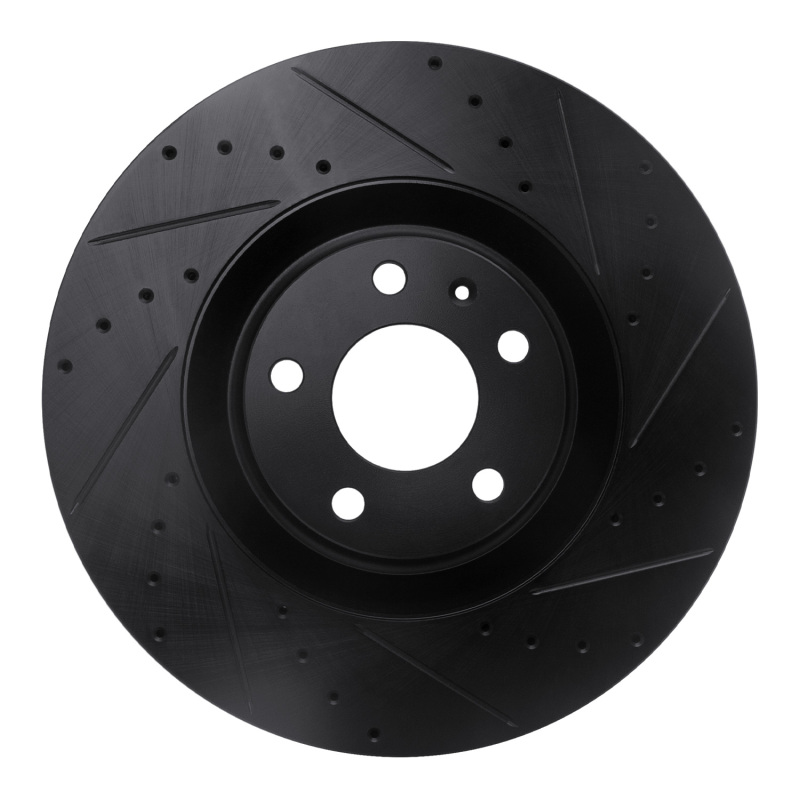 Audi S4 Brake Rotor (1) - Front Right - DFC - Drilled & Slotted - Black - `04-`09