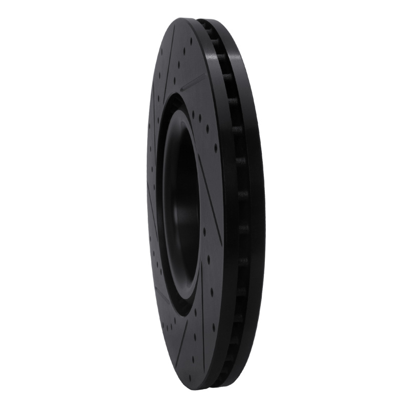 Audi S4 Brake Rotor (1) - Front Right - DFC - Drilled & Slotted - Black - `04-`09