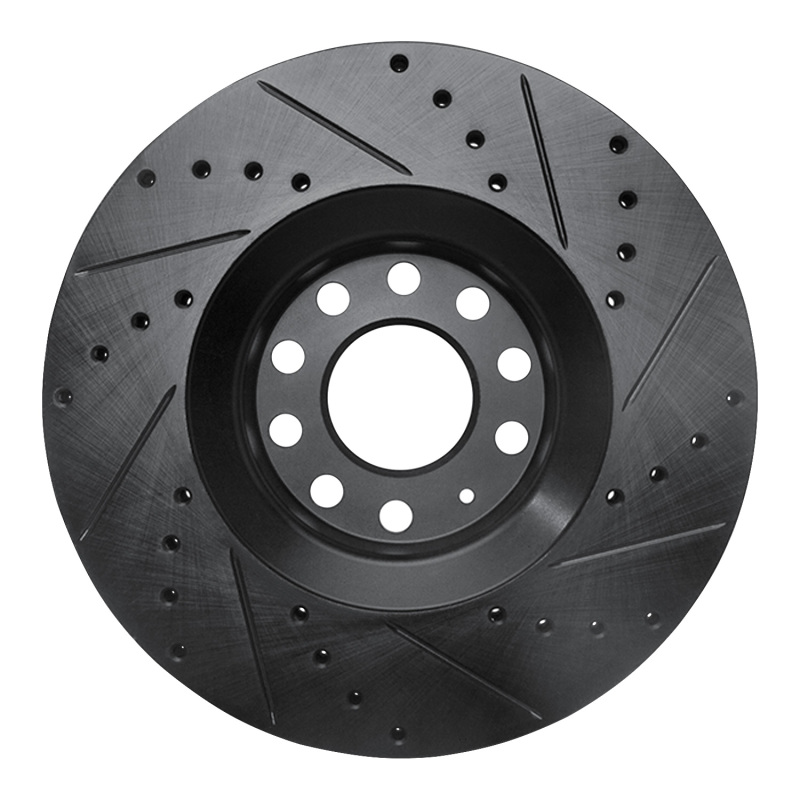 Audi A4 Quattro Brake Rotor (1) - Front Left - DFC - Drilled & Slotted - Black - `98-`09