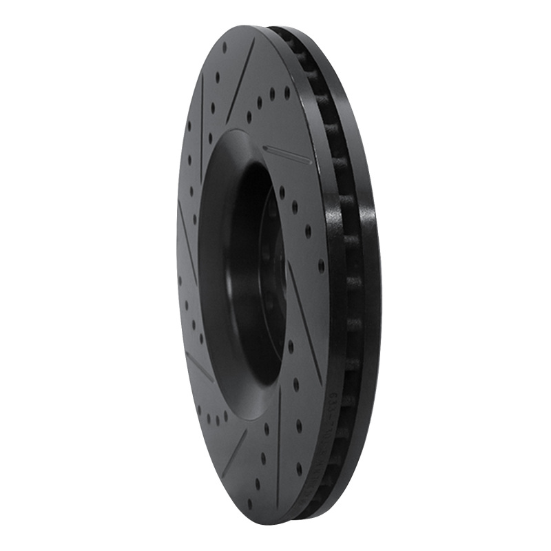 Audi A6 Quattro Brake Rotor (1) - Front Right - DFC - Drilled & Slotted - Black - `98-`09