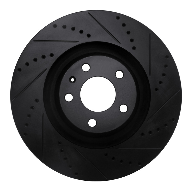 Audi A6 Brake Rotor (1) - Front Right - DFC - Drilled & Slotted - Black - `05-`11