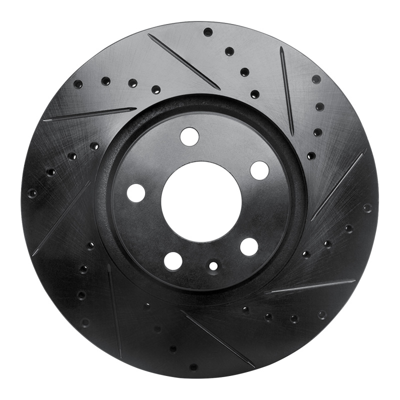Audi A6 Quattro Brake Rotor (1) - Front Right - DFC - Drilled & Slotted - Black - `05-`11