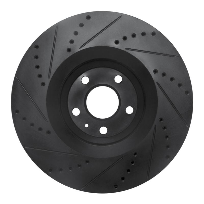 Audi TT Quattro Brake Rotor (1) - Front Right - DFC - Drilled & Slotted - Black - `08-`11
