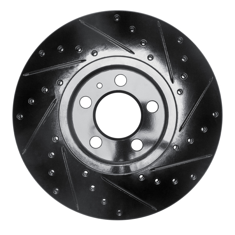 Audi A1 Brake Rotor (1) - Front Left - DFC - Drilled & Slotted - Black - `98-`18
