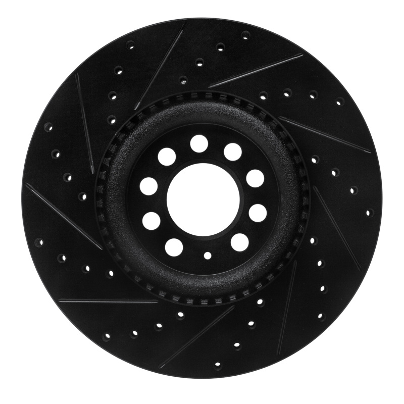 Audi TT Brake Rotor (1) - Front Right - DFC - Drilled & Slotted - Black - `00-`06