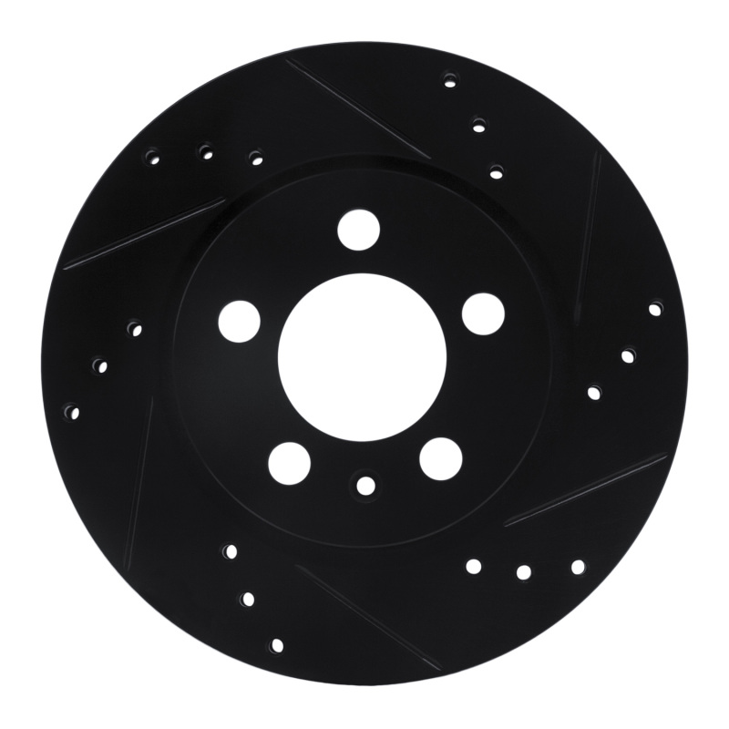 Audi TT Quattro Brake Rotor (1) - Rear Right - DFC - Drilled & Slotted - Black - `00-`06