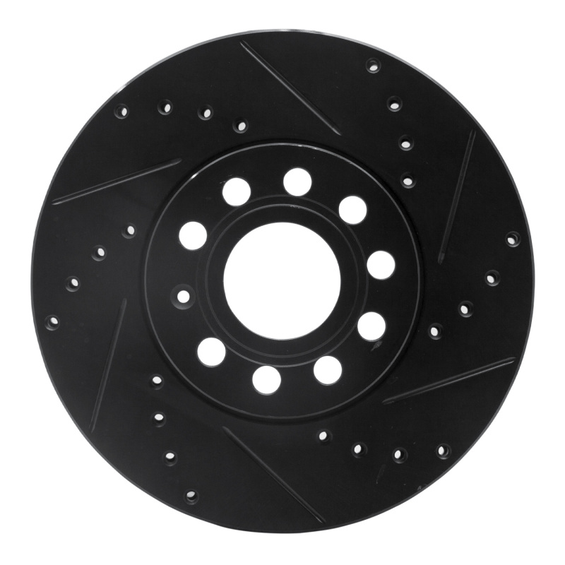 Audi A3 Brake Rotor (1) - Front Right - DFC - Drilled & Slotted - Black - `05-`25