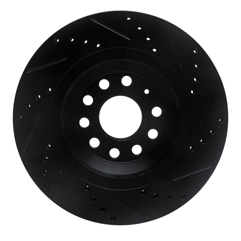 Audi RS Q3 Brake Rotor (1) - Rear Left - DFC - Drilled & Slotted, Zinc Plated - Black - `06-`25