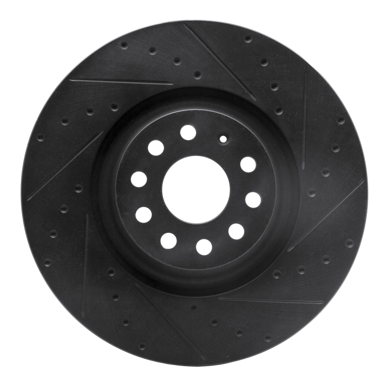 Audi A3 Quattro Brake Rotor (1) - Front Right - DFC - Drilled & Slotted - Black - `12-`25