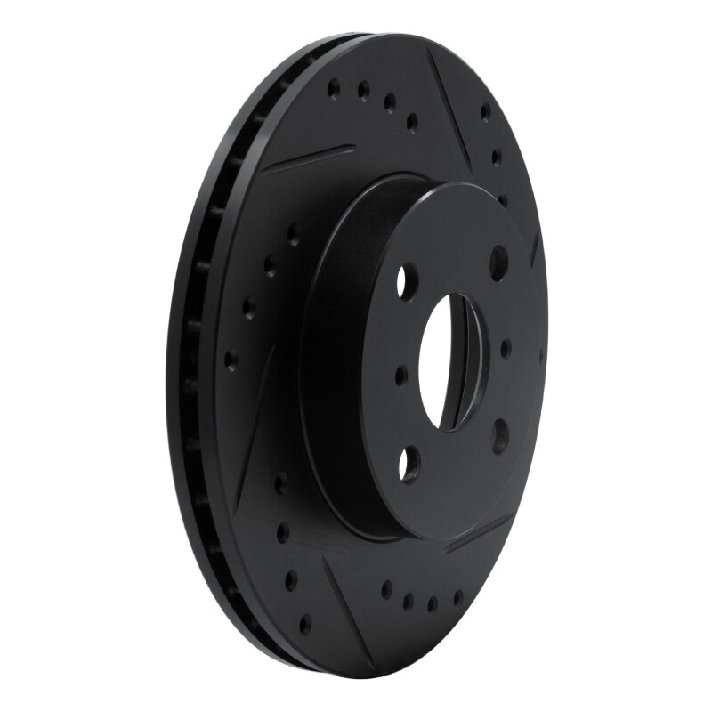 Chevrolet Prizm Brake Rotor (1) - Front Right - DFC - Drilled & Slotted - Black - `93-`02