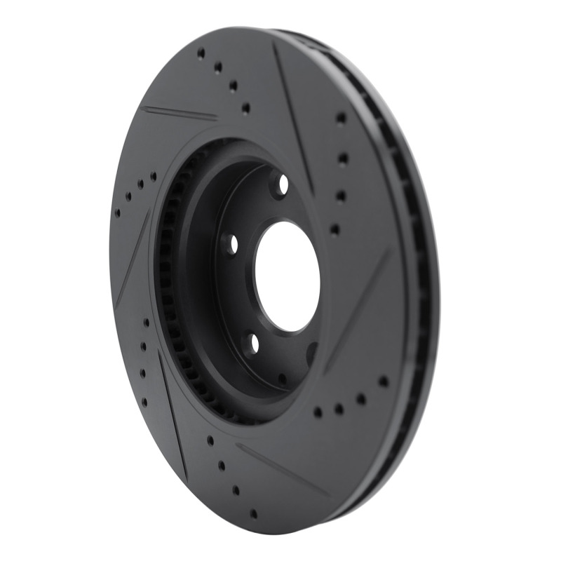 Mazda 3 Brake Rotor (1) - Front Left - DFC - Drilled and Slotted - Black - `19-`25