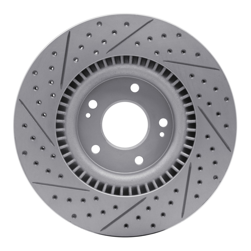 Hyundai Tucson Brake Rotor (1) - Front Right - DFC - Drilled & Slotted Geoperformance - `11-`25