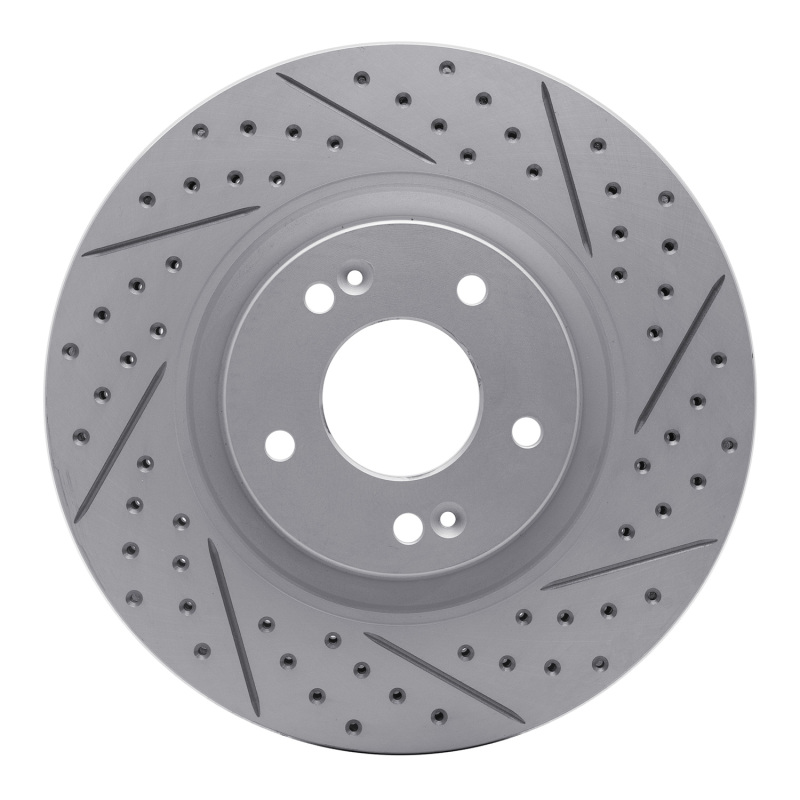 Hyundai Tucson Brake Rotor (1) - Front Right - DFC - Drilled & Slotted Geoperformance - `11-`25