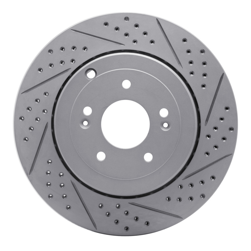 Hyundai Genesis Coupe Brake Rotor (1) - Rear Right - DFC - Drilled & Slotted Geoperformance - `10-`16