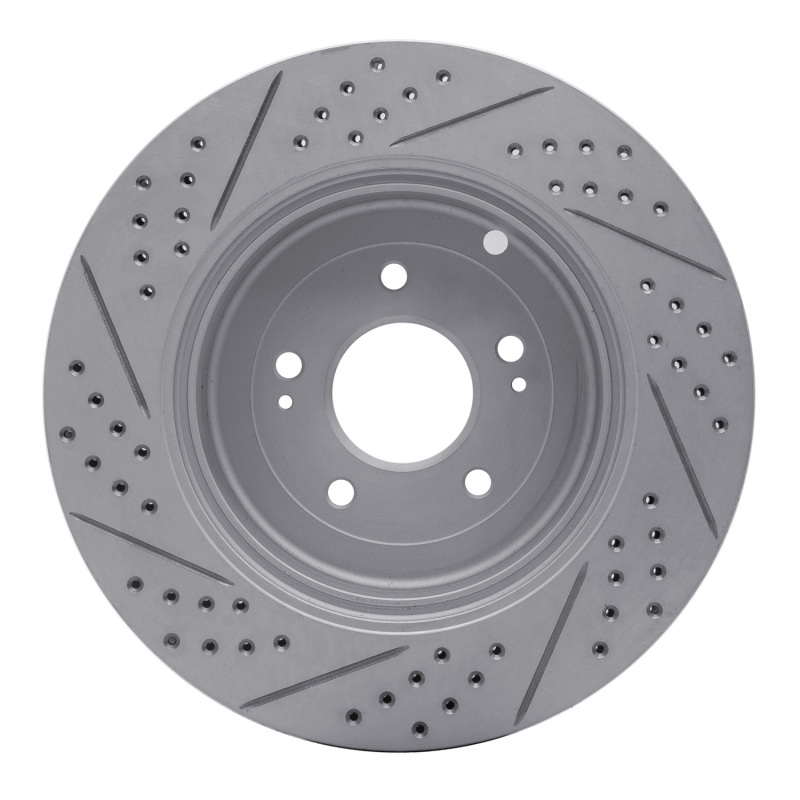 Hyundai Genesis Coupe Brake Rotor (1) - Rear Right - DFC - Drilled & Slotted Geoperformance - `10-`16