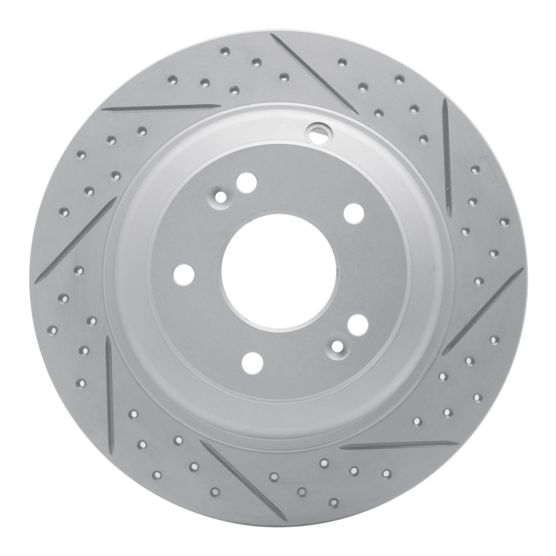 Hyundai Genesis Coupe Brake Rotor (1) - Rear Right - DFC - Drilled & Slotted Geoperformance - `10-`16